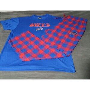 Buffalo Bills. Blue/Red Shirt & Flannel Pants Sleep Set. Men Size XL. NWOT.
